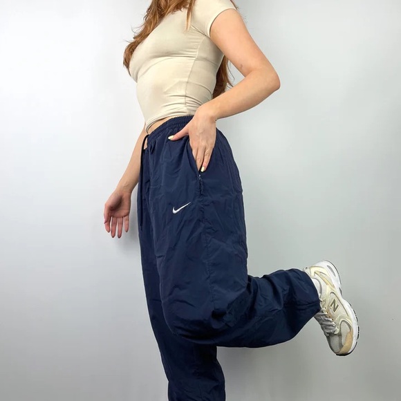 vintage y2k navy blue authentic nike track pant joggers - Picture 2 of 4